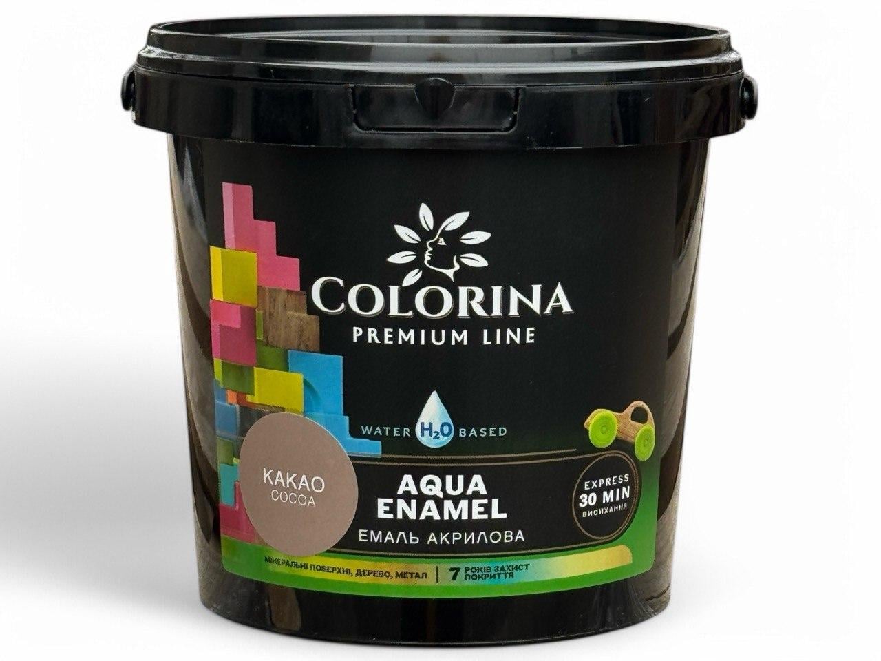 Краска акриловая Colorina Aqua ENAMEL без запаха 0,9 л Какао (31641786)