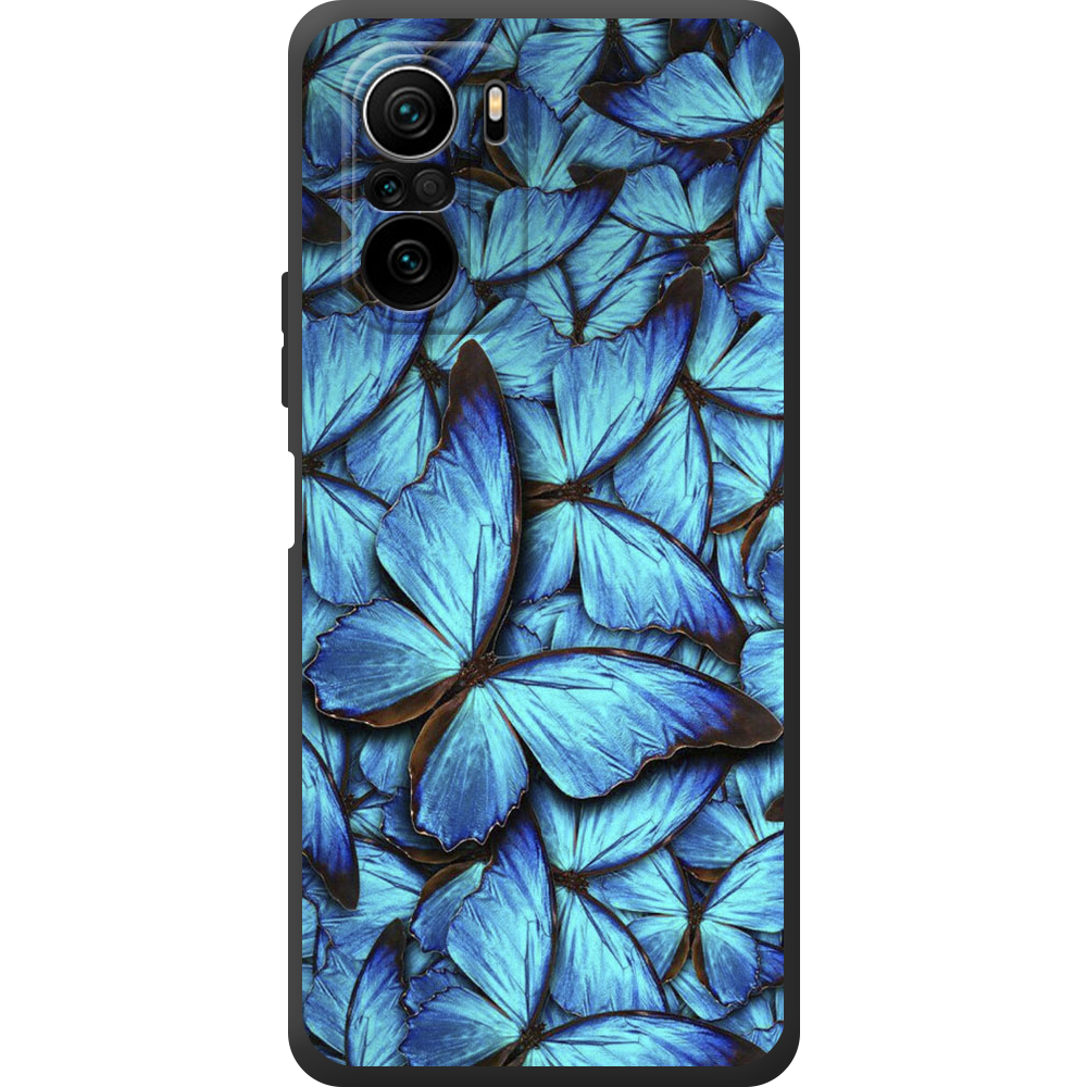 Чехол Boxface Xiaomi Mi 11i лазурные бабочки Черный силикон (42102-up1550-44200)