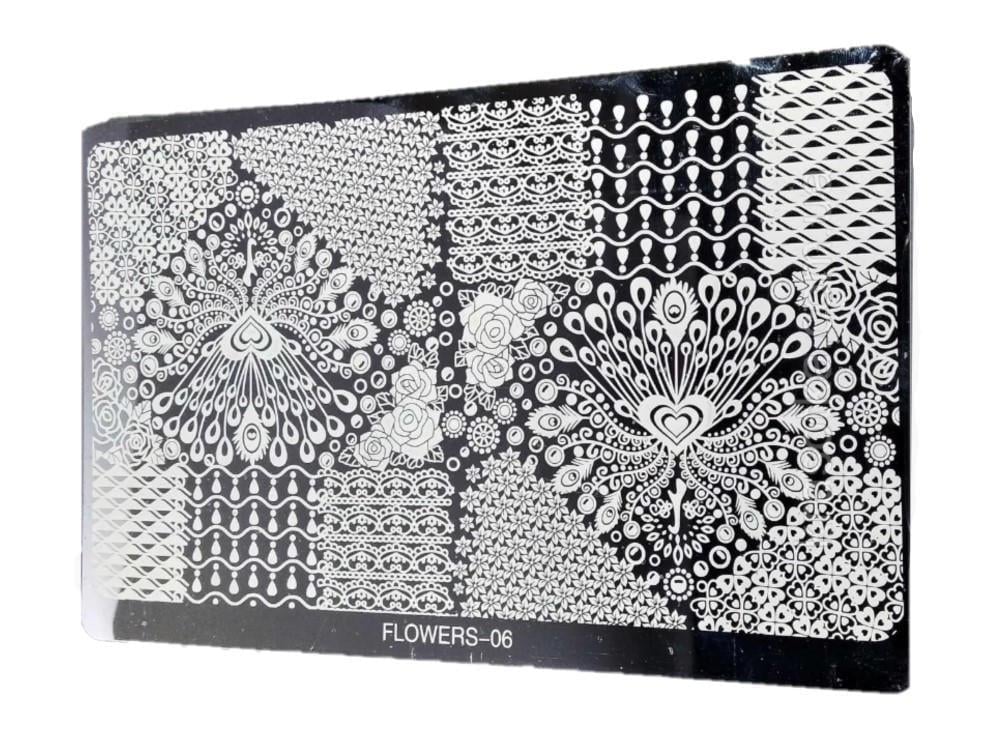 Пластина для стемпінгу металева 16х10 см FLOWERS-06 (1685503464)