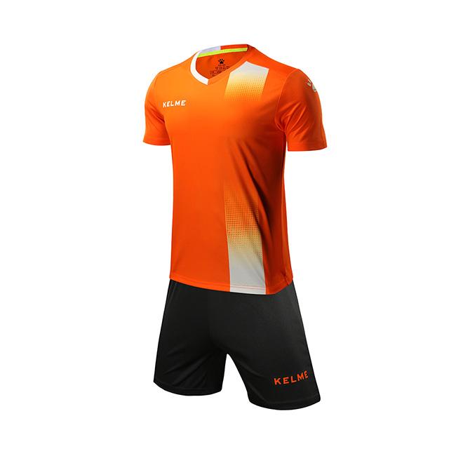 Комплект футбольной формы детский Kelme Alicante JR к/р р. 150 Оранжевый/Белый