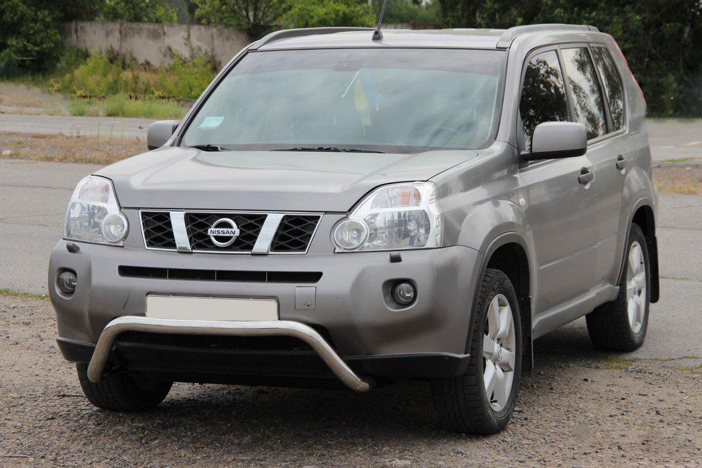 Передняя защита WT007 CAN для Nissan X-trail T31 2007-2014 гг. нержавеющая сталь Хром