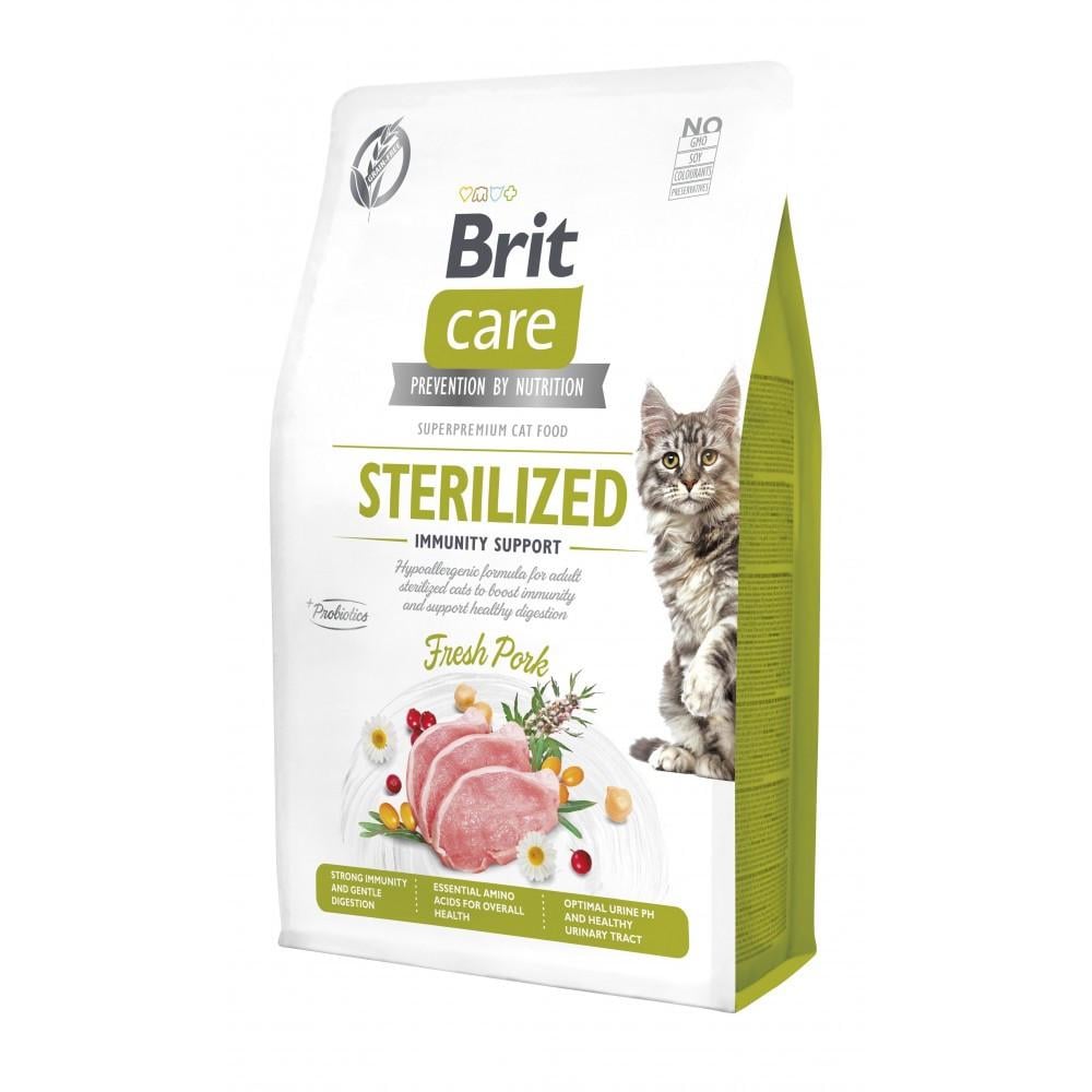 Корм сухой Brit Cat Grain Free Sterilized Immunity Support для стерилизованных кошек для поддержания иммунитета со свининой 2 кг (34806743)