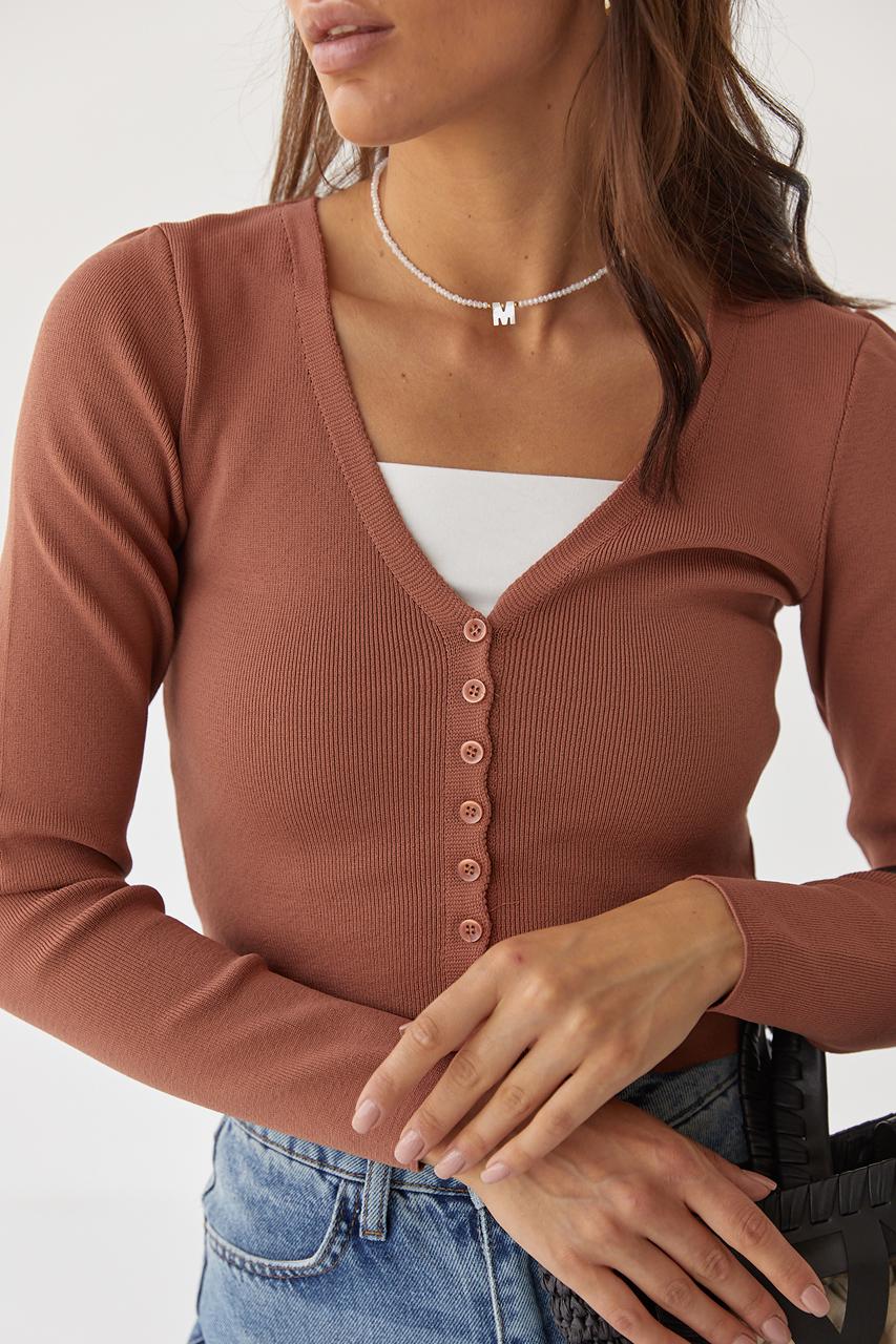 Кардиган Hot Fashion S Коричневый (9527906) - фото 4 Кардиган Hot Fashion S Коричневый (9527906) - фото 4