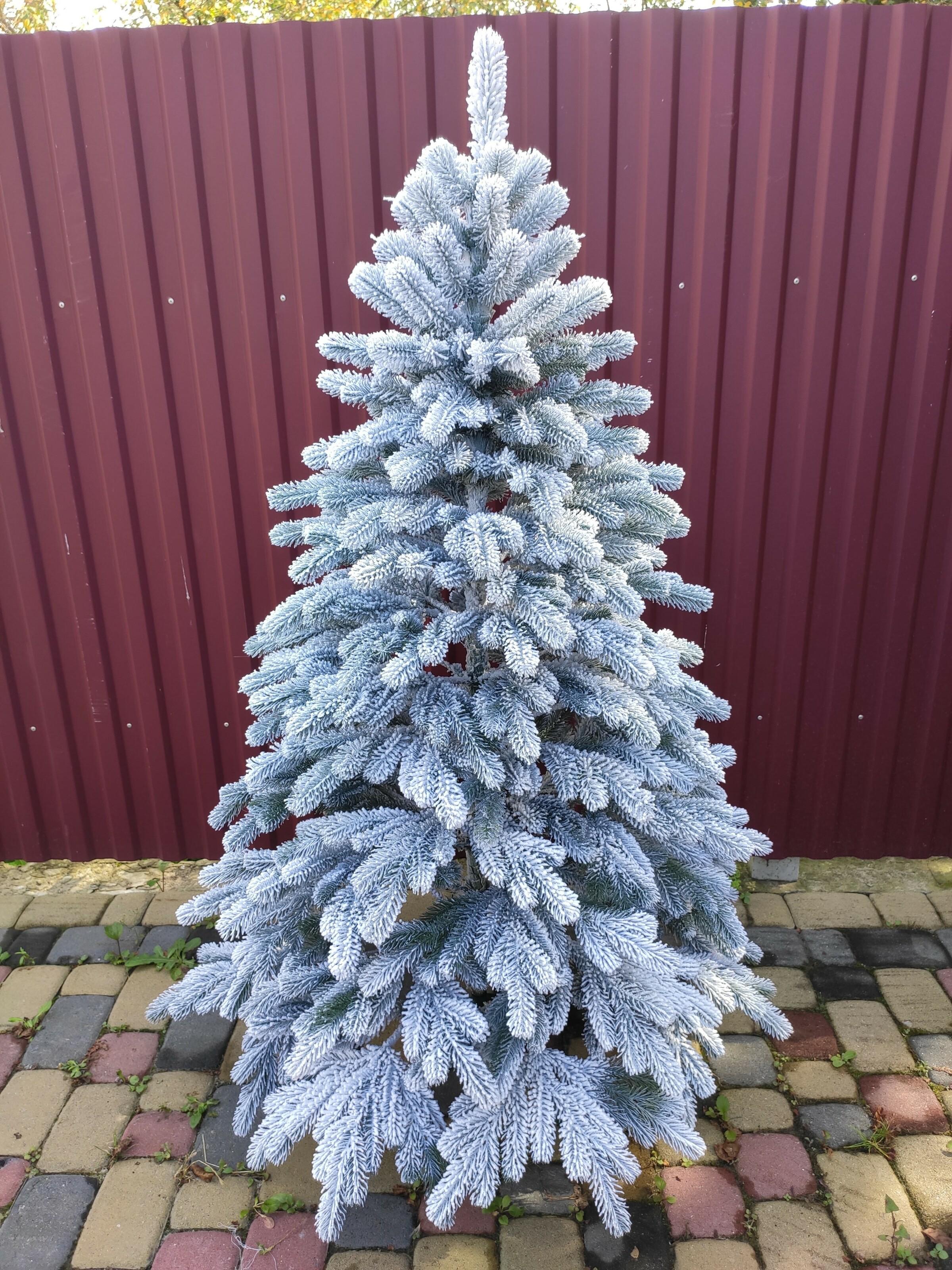 Ялинка лита елітна засніжена Хатинка з металевою розбірною підставкою 1,50 м Білий (Засн.Е-150) - фото 1 Ялинка лита елітна засніжена Хатинка з металевою розбірною підставкою 1,50 м Білий (Засн.Е-150) - фото 1