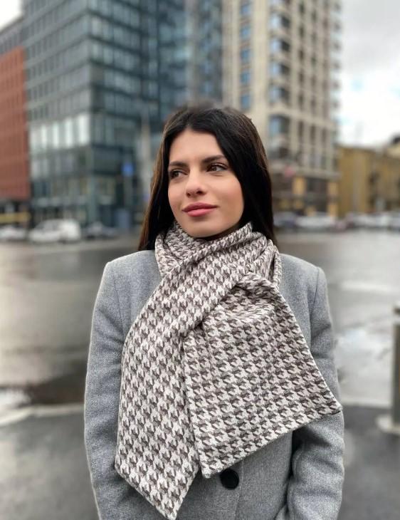 Шарф теплий My Scarf Нью Йорк Бежево-коричневий (30569771)
