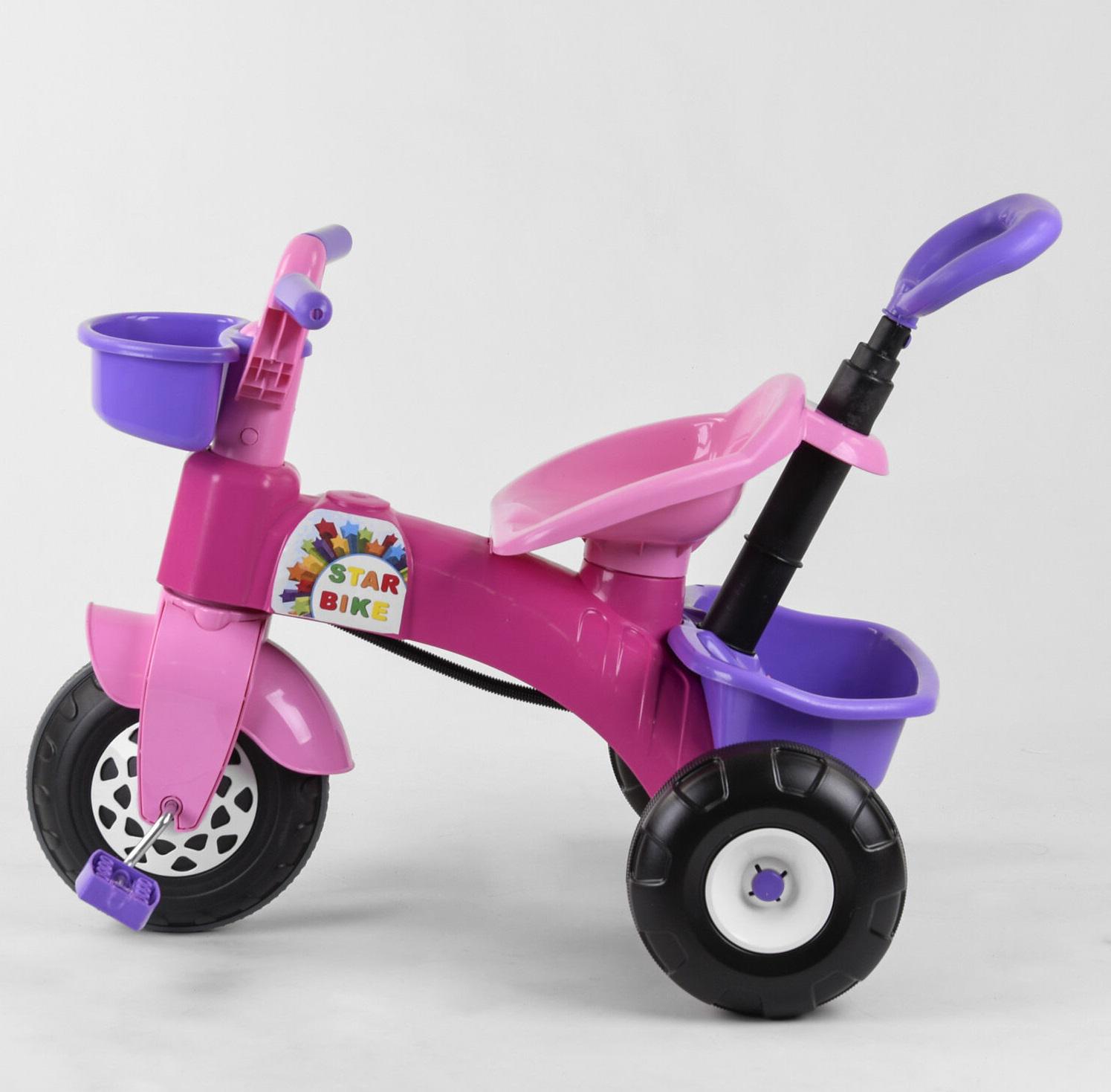 Велосипед трехколесный с родительской ручкой Pilsan Pink/Purple (102768)