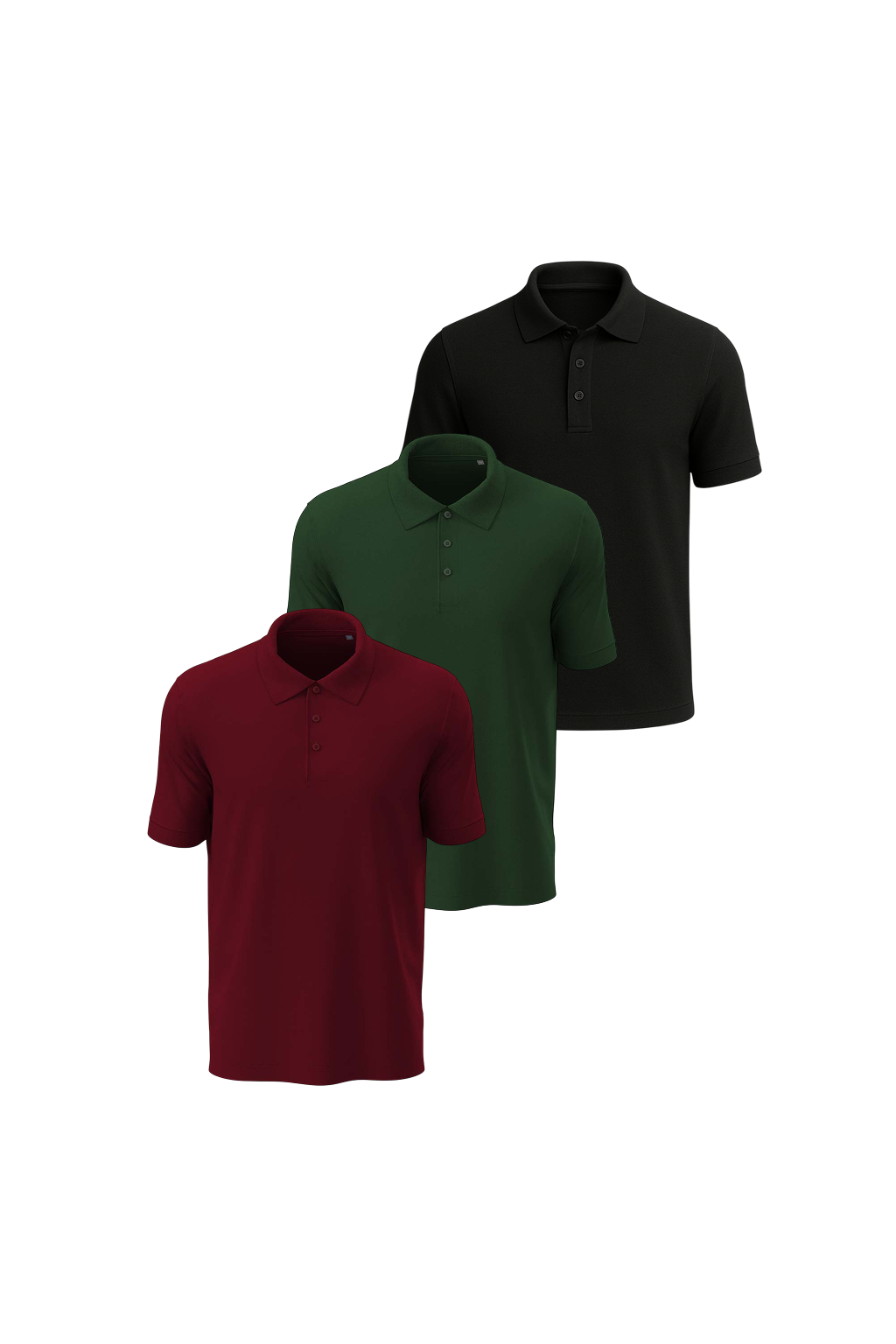 Набор мужских поло Stedman Lux Polo 3 шт. XXL Темно-зеленый/Бордо/Черный (ST9060-BOG-BOD-BLO)