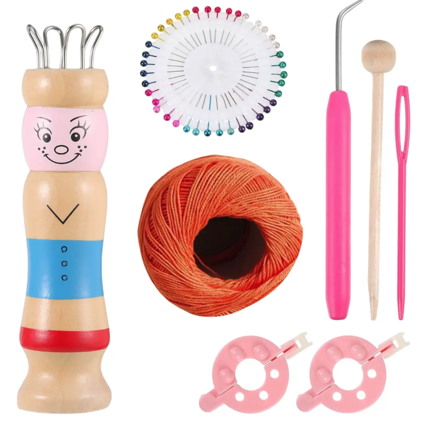 Набор куколок для плетения шнурков с аксессуарами и помпон-мейкером