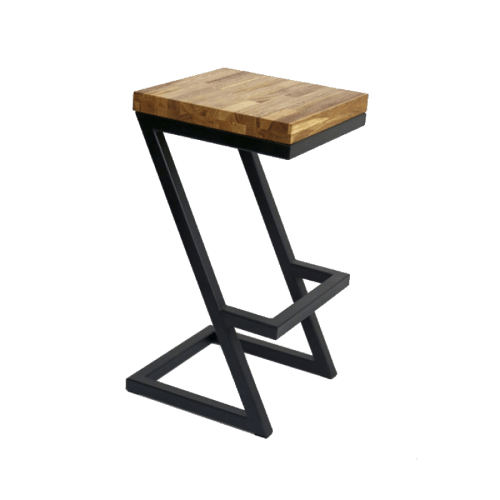 Стул барный YANLOFT ЗигЗаг Черный/Сосна