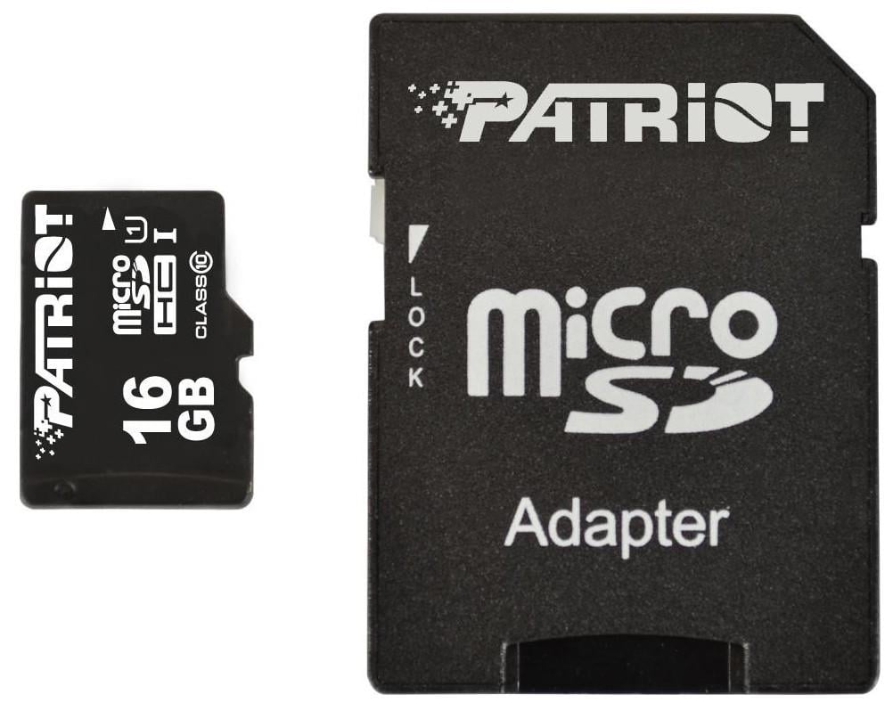 Карта пам'яті Patriot LX Series microSDHC 16 GB Class 10 (PSF16GMCSDHC10)