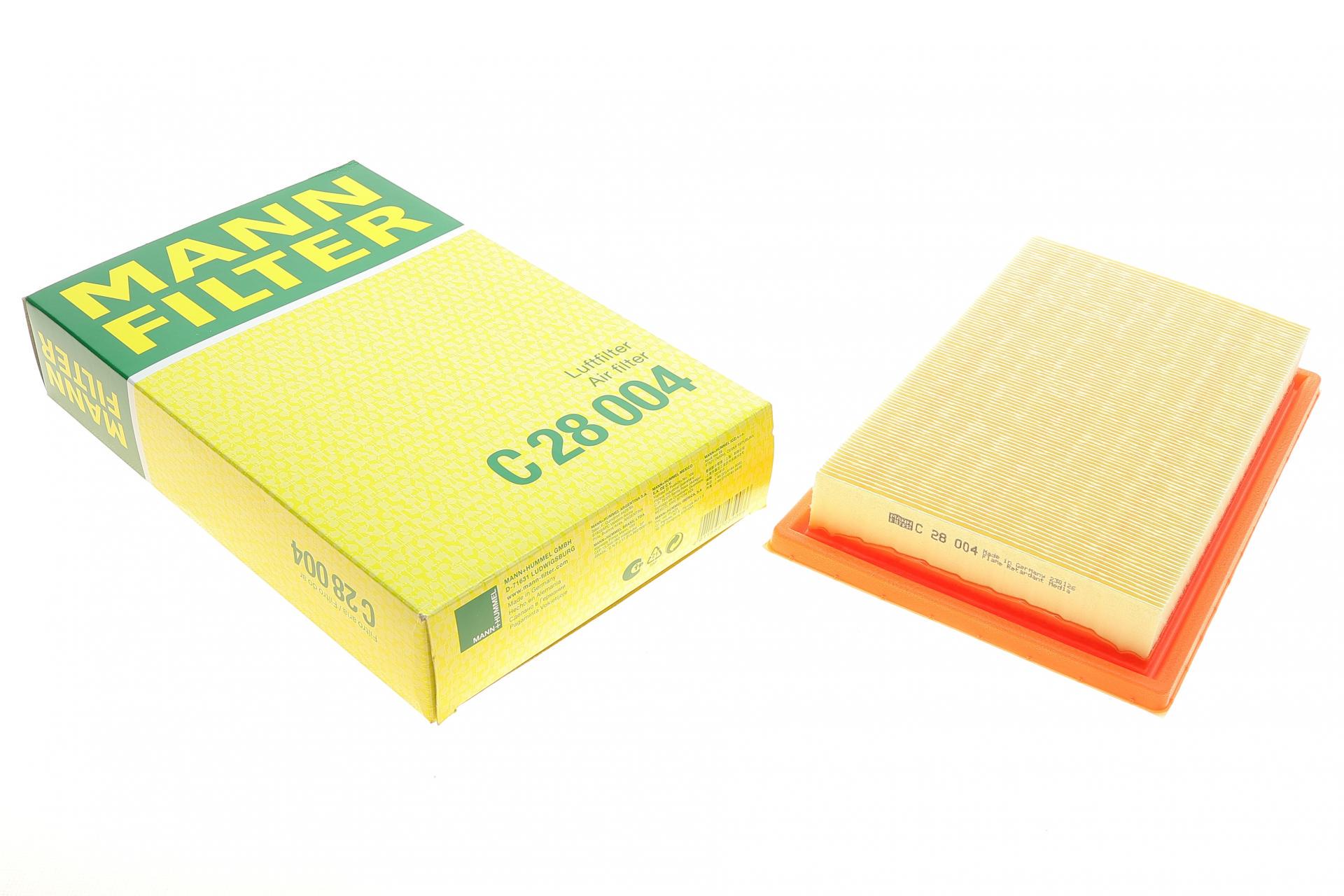 Фильтр воздушный Mann-Filter для MB C-class W205/E-class W212/GLC X253/SLC R172 1,6/2,0 M274 14- (C 28 004)
