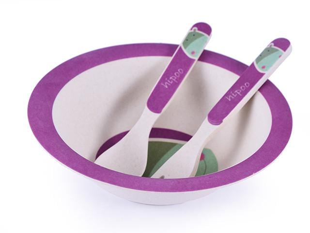 Набор детский обеденный Fissman Бегемотик 16x4,5 см 3 пр. из бамбукового волокна (PT-8863.3)