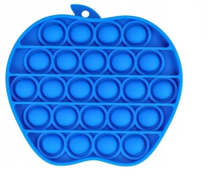 Сенсорная силиконовая игрушка пупырка антистресс Pop It фиджет Яблоко синее