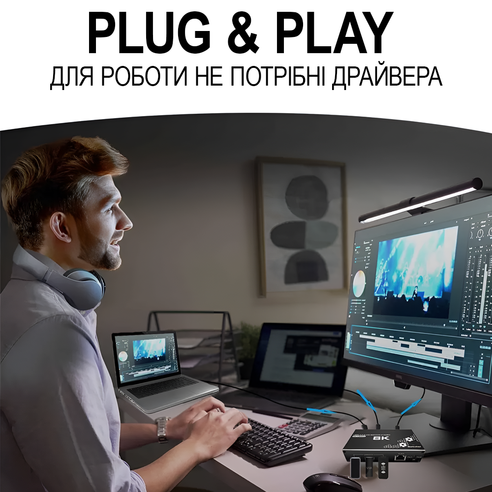 Світч на 2 комп'ютери 8K HDMI KVM Addap KVMS-03 /USB 3.0 перемикач на 2 порти RJ45 Ethernet 8K 30Hz 4K 120Hz - фото 3 Світч на 2 комп'ютери 8K HDMI KVM Addap KVMS-03 /USB 3.0 перемикач на 2 порти RJ45 Ethernet 8K 30Hz 4K 120Hz - фото 3