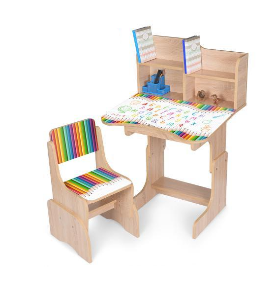 Парта со стулом Bambi детская деревянная Бежевый (N 2071-11-3) Парта со стулом Bambi детская деревянная Бежевый (N 2071-11-3)