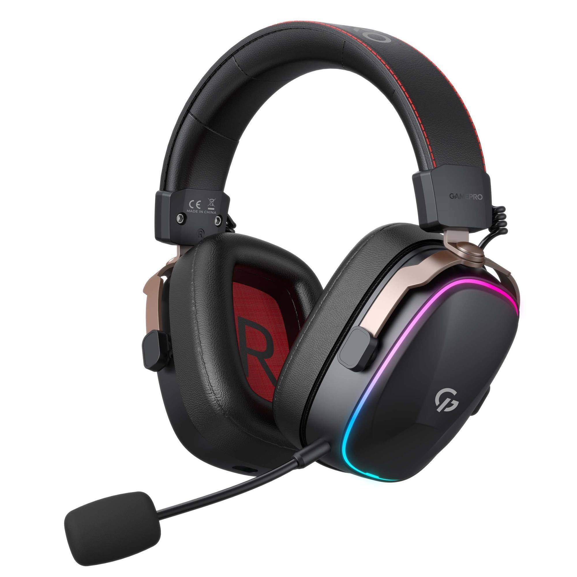 Наушники беспроводные GamePro Asgard Valkyria Bluetooth 5.3 с USB-ресивером RGB Black (HSW249B)