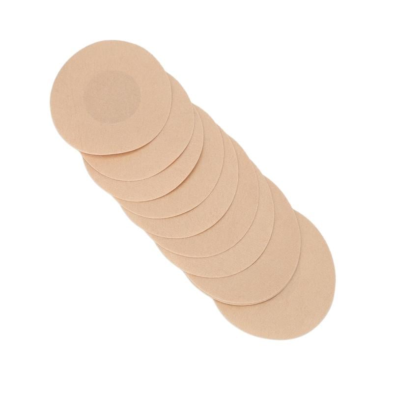 Набор телесных наклеек-накладок Круг на грудь одноразовый 10 пар Бежевый (2689612479)