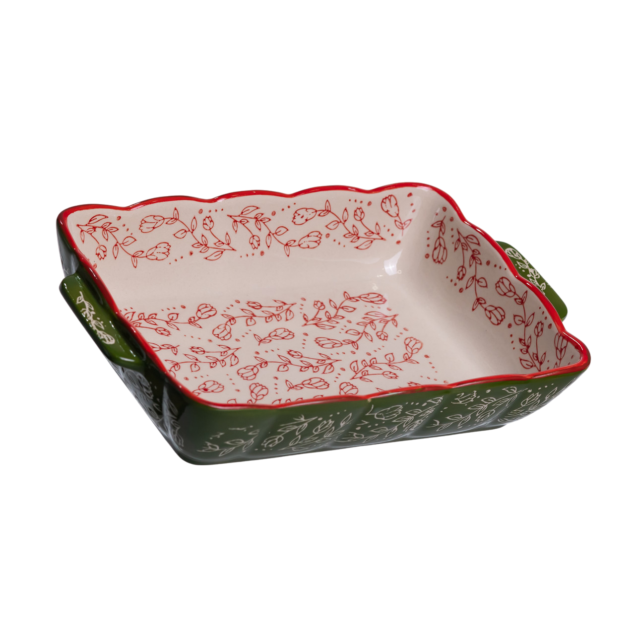 Форма порцелянова для запікання в духовці прямокутна Vintage з ручками 1,3 л 24,5х17х5 см Зелений (HM05-10) - фото 9