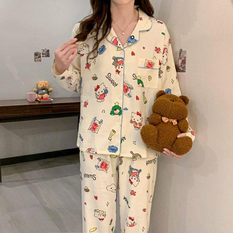 Пижама для девочки подростковая с принтом Hello Kitty из хлопка 152-160 см 10-13 лет Белый (10370) - фото 4