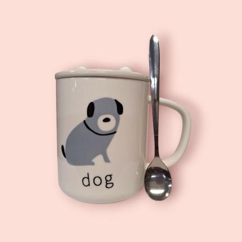 Чашка с крышкой и ложкой 350 мл