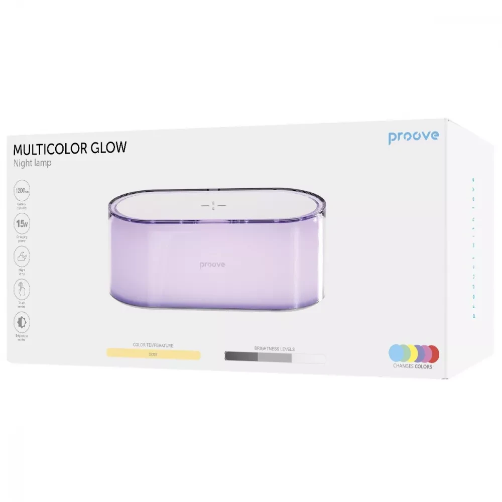 Нічник з бездротовою зарядкою Proove Multicolor Glow 1200 mAh 15W для Android/Samsung/Apple/iPhone - фото 10 Нічник з бездротовою зарядкою Proove Multicolor Glow 1200 mAh 15W для Android/Samsung/Apple/iPhone - фото 10