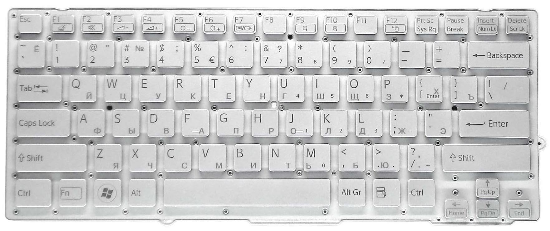 Клавиатура для ноутбука Sony Vaio VPC-SD/VPC-SB Silver