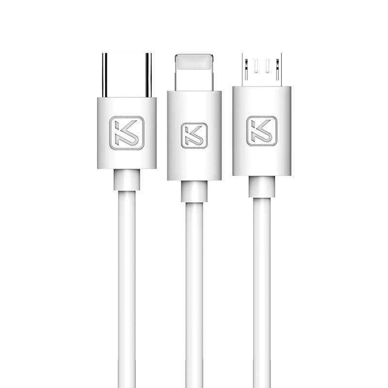 Кабель Kaku KSC-078 3в1 Type-C/MicroUSB/Lightning 1 м White (2067452022) - фото 4