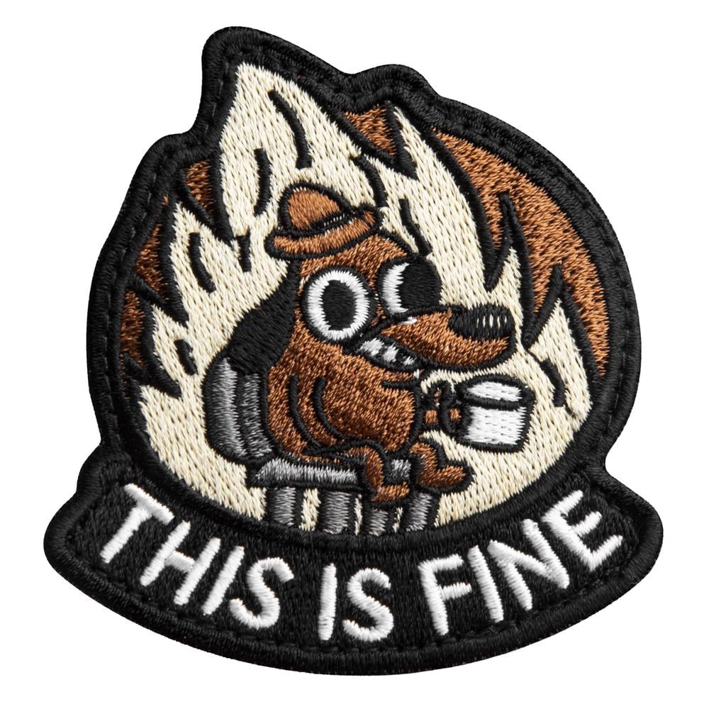 Шеврон на липучке ''This is fine'' 7,6х7,1 см (26067)