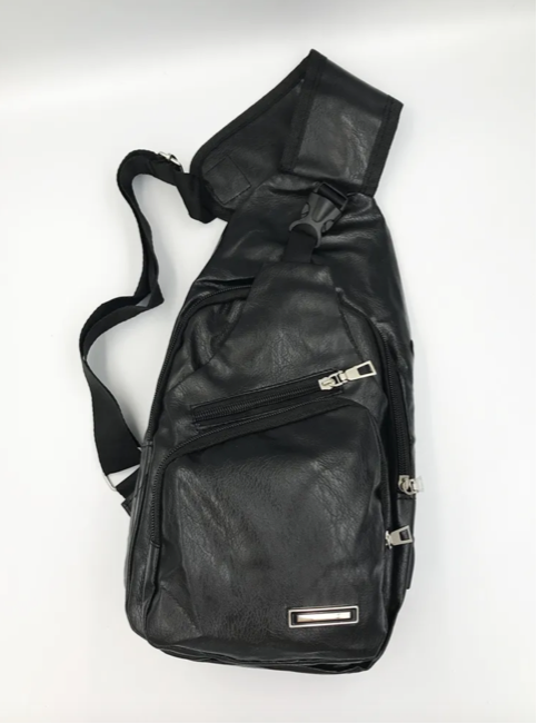 Сумка-слінг чоловіча через плече зі штучної шкіри Чорний (LR 3416 BK) - фото 9 Сумка-слінг чоловіча через плече зі штучної шкіри Чорний (LR 3416 BK) - фото 9