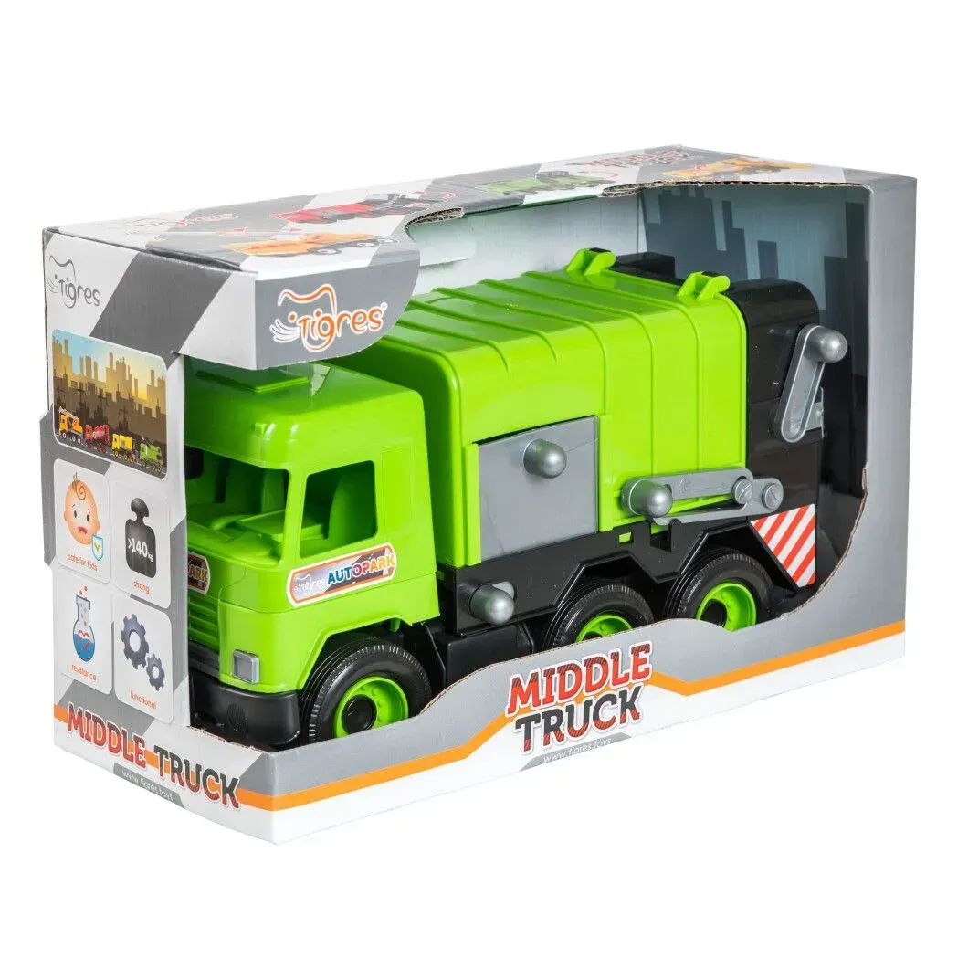 Игрушечная машинка Tigres Middle Truck Мусоровоз из полипропилена 44 см Зеленый (150-98-39484)