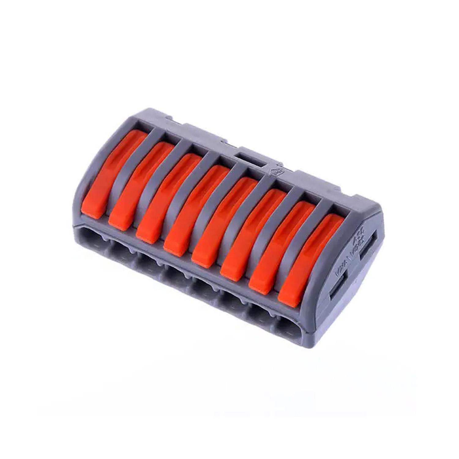 Клемма соединительная Premium типа WAGO 222-418 на 8 проводов 0,08–4 мм2/12–28AWG 32А 250V рычажный зажим
