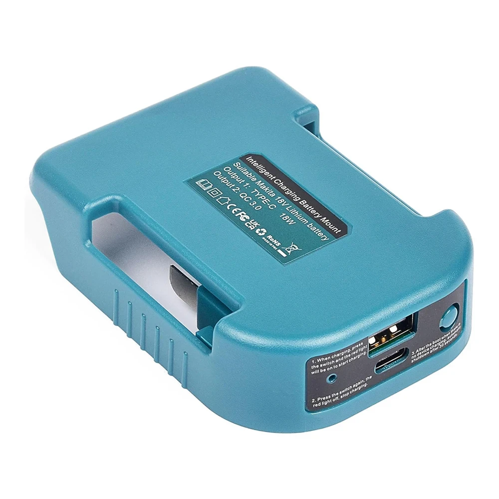 Адаптер-переходник для Li-ion аккумуляторов Makita USB Type-A/Type-C 18V (33143976)