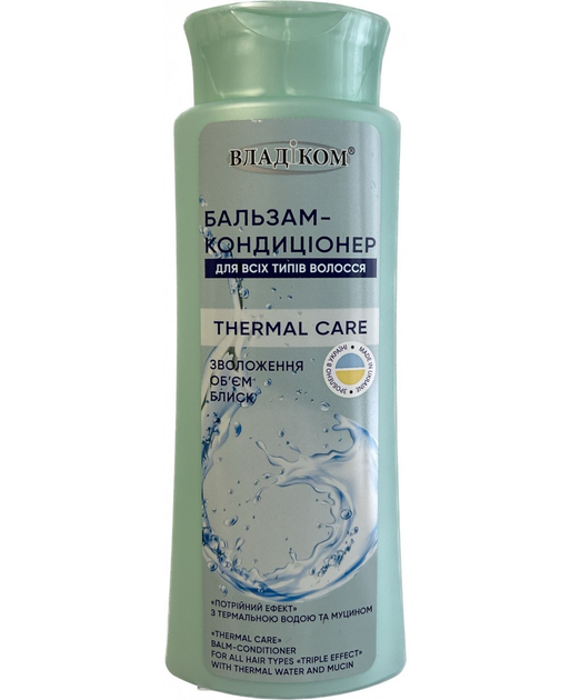 Бальзам-кондиціонер Владиком Thermal care для всіх типів волосся Потрійний ефект з термальною водою та муцином 250 мл