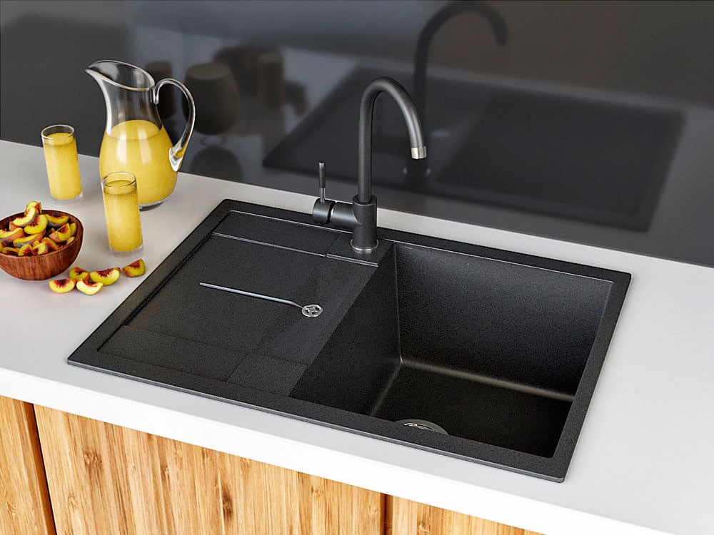 Мойка для кухни Stella Napoli Compact гранитная Черный - фото 2 Мойка для кухни Stella Napoli Compact гранитная Черный - фото 2