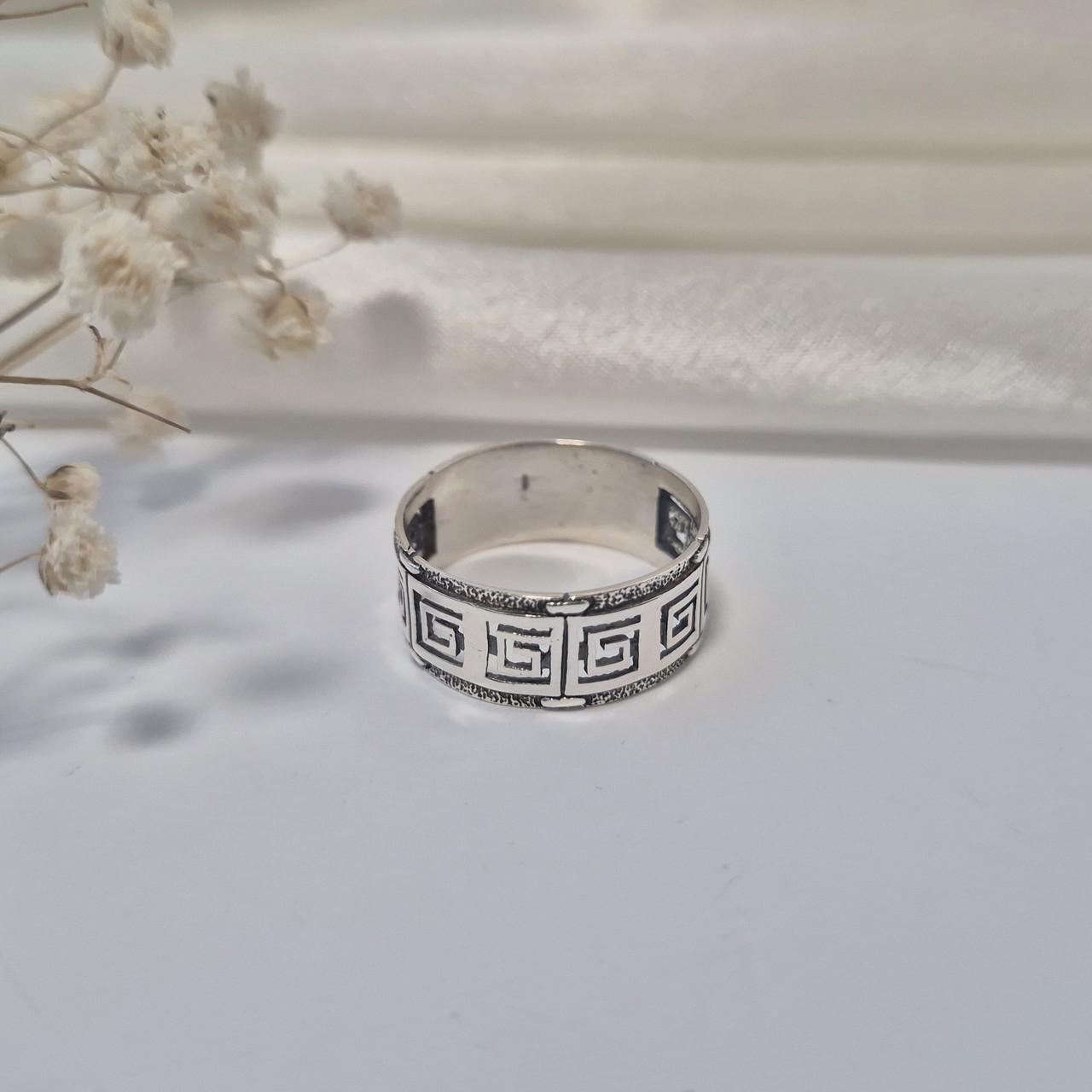 Кольцо широкое без камней серебро 925 пробы черненное 4,10 г р. 19,5 (410к)