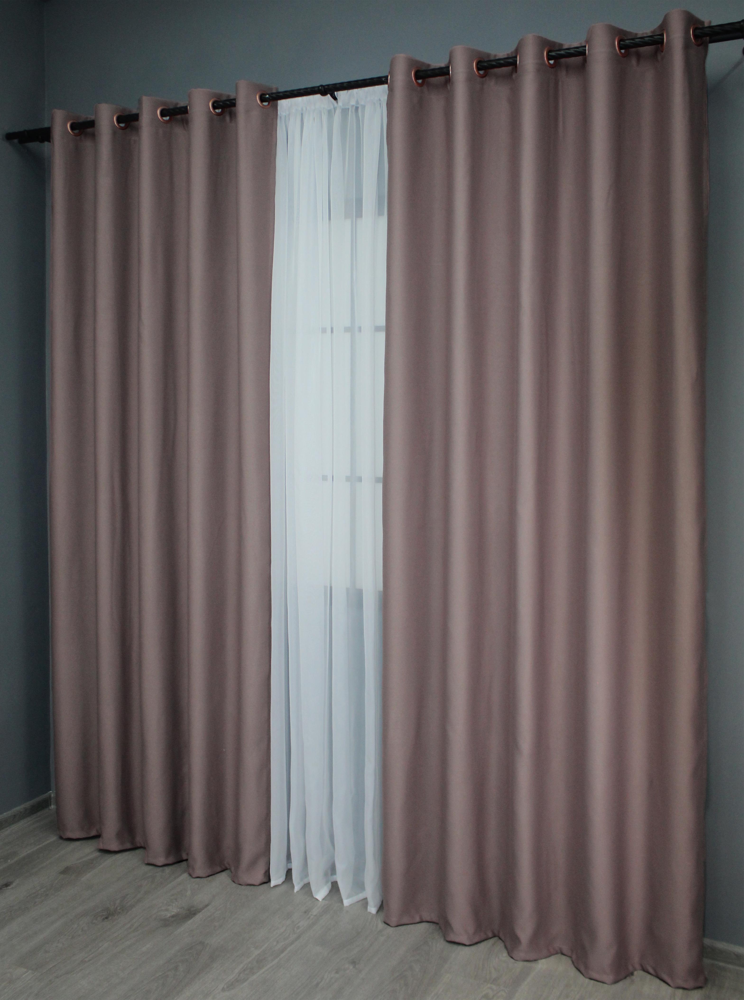 Комплект штор на люверсах VR-Textil Блэкаут Bagema Rvs № 1245ш 150х250 см 2 шт. Пудровый (37-0018) - фото 3 Комплект штор на люверсах VR-Textil Блэкаут Bagema Rvs № 1245ш 150х250 см 2 шт. Пудровый (37-0018) - фото 3