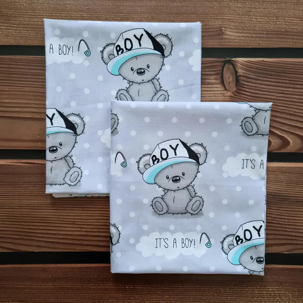 Пеленка детская BST из натуральной хлопковой ткани 2 шт. 90х80 см Серый (2166757474)