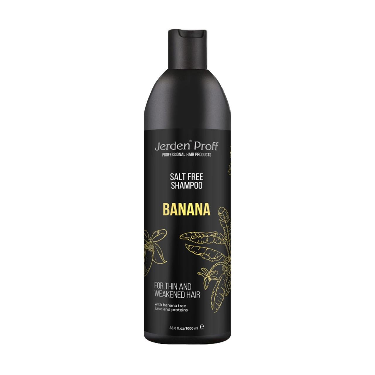 Шампунь для волос JERDEN PROFF SHAMPOO Banana Salt Free Shampoo бессолевой с соком бананового дерева 1000 мл