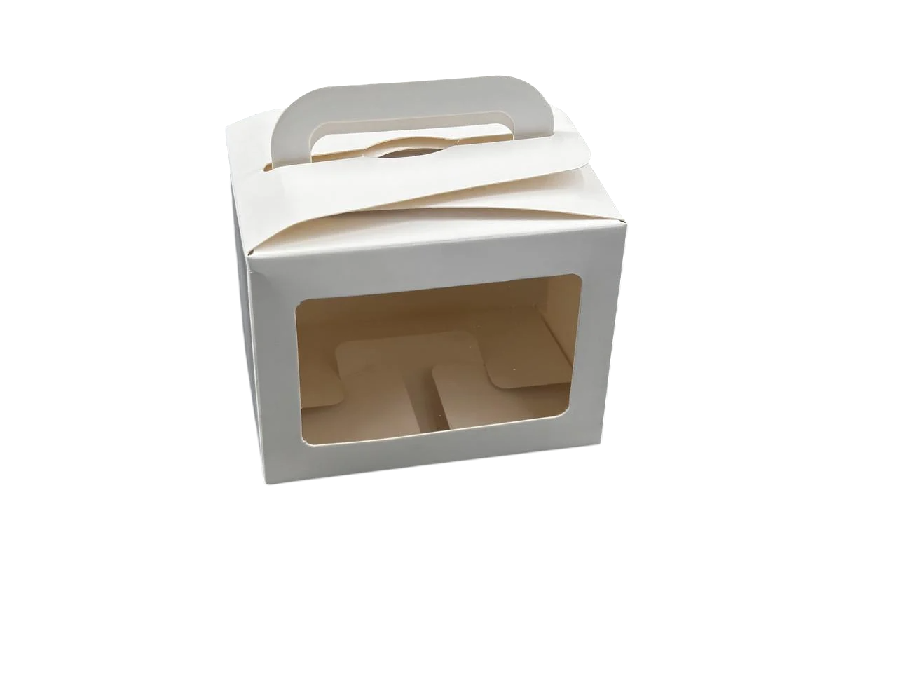 Коробка для подарков сборная с прозрачным окном картонная 10х7х7 см Белый (OA-100) - фото 1