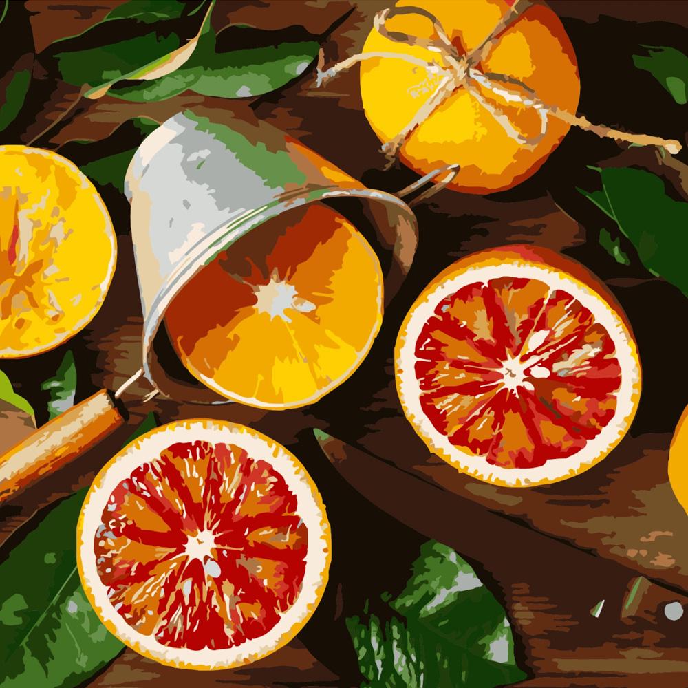 Картина по номерам Strateg Премиум Апельсиновый взрыв 40х40 см (SK028)