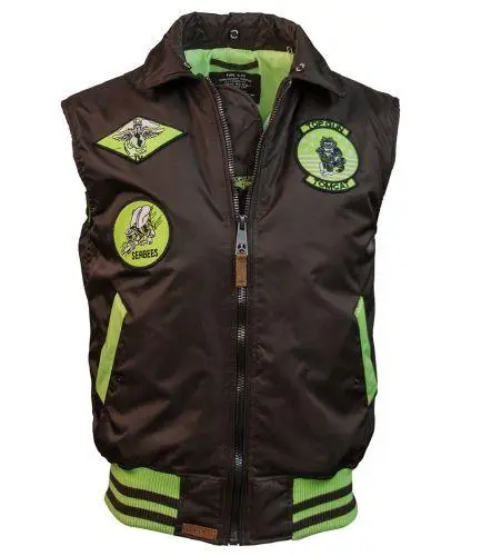 Жилетка Top Gun MA-1 Bomber Vest With Patches 3XL Brown/Mint (TGJ1649V3XL) - фото 2