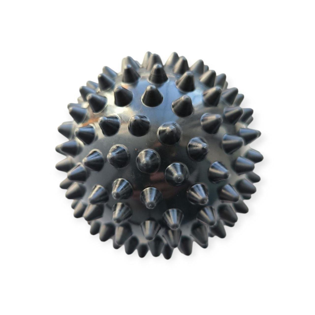М'яч масажний для стоп та тіла Spiky Ball МФР шипований жорсткий 9 см Чорний