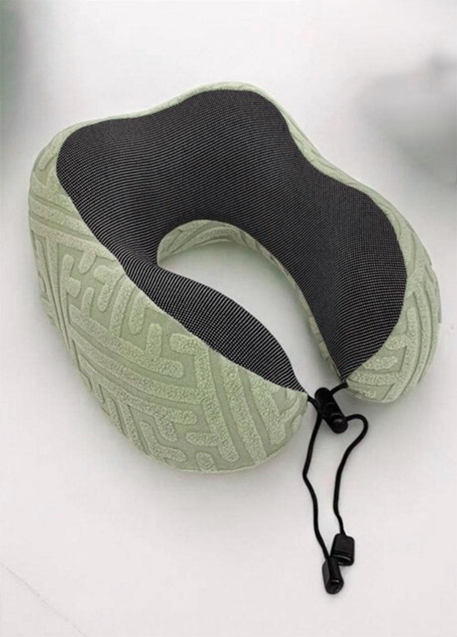 Подушка для подорожей з затяжками Good Idea та ефектом пам'яті 28х26 см Зелений (45451SP)