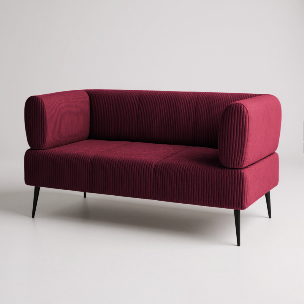 Диван офисный ТОБІ ШО Бенно-1 с подлокотниками 1200х720х750 мм велюр/вельвет Lotus 67/Bordo (h1ty7836)