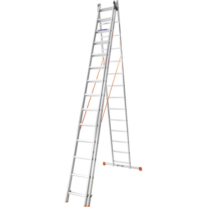 Драбина алюмінієва BLUETOOLS 3x14 сходинок (160-9010) - фото 4 Драбина алюмінієва BLUETOOLS 3x14 сходинок (160-9010) - фото 4