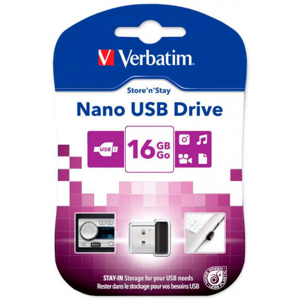 Флешка Verbatim Store&Stay Nano 16GB Black (97464) - фото 2