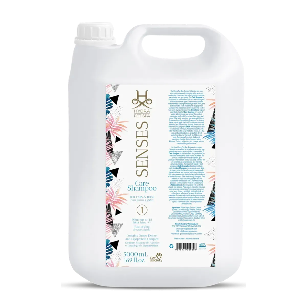 Шампунь для увлажнения шерсти и кожи животных Hydra Pet Spa Senses Shampoo Care 5 л (HPS29601)