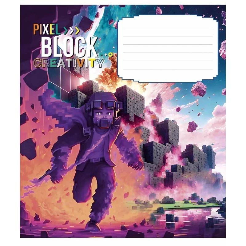 Шкільний зошит Pixel Block 012-3407K-4 в клітинку 12 аркушів (RLT43037)