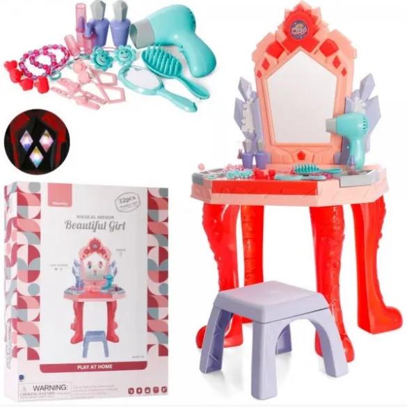 Столик-трюмо детский косметический туалетный со стулом (661-133) - фото 2