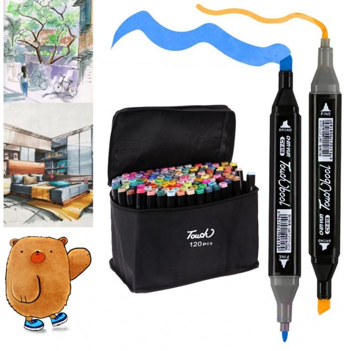 Набор двусторонних маркеров для скетчинга Touch Qiuci 120 шт. (1532626985) - фото 3 Набор двусторонних маркеров для скетчинга Touch Qiuci 120 шт. (1532626985) - фото 3